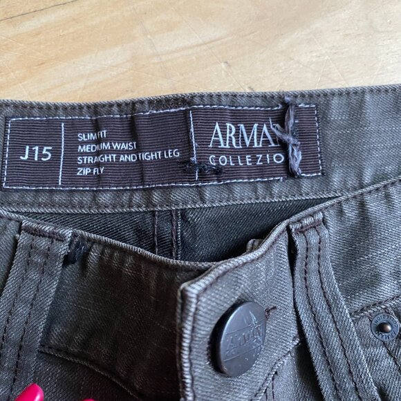 Armani Collezioni mens jeans sz 33 gray slim fit zip fly - Picture 3 of 6